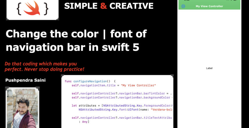 UINavigationBar : Change the color & font in swift 5