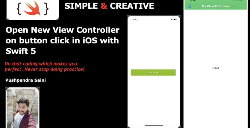 Open New View Controller on button click in iOS with Swift 5