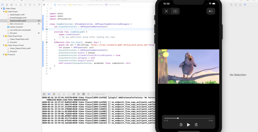 play video in ios swift