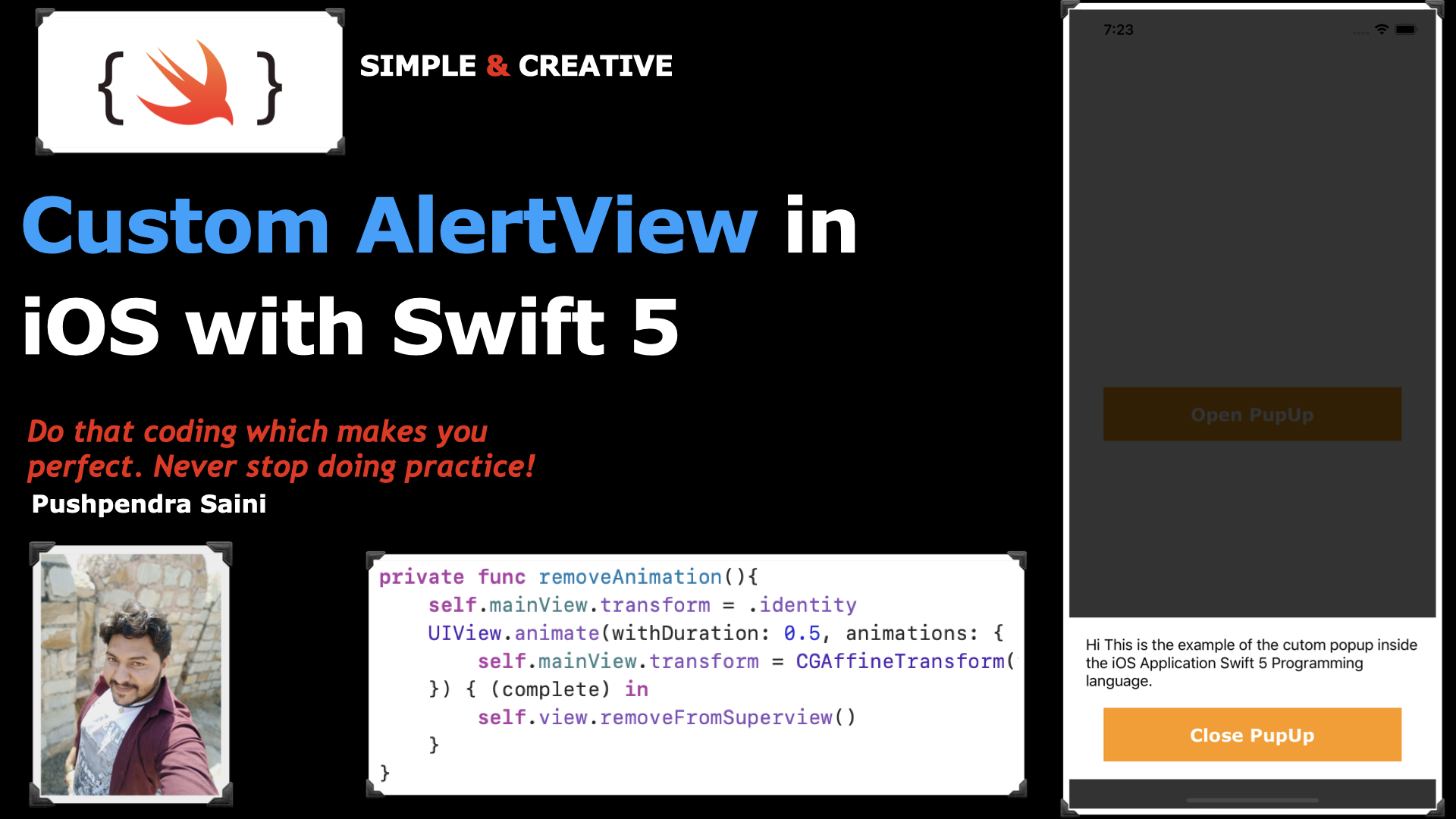 Custom AlertView in iOS with Swift 5