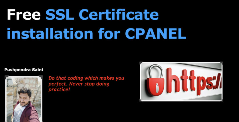 Free SSL Certificate installation for CPANEL